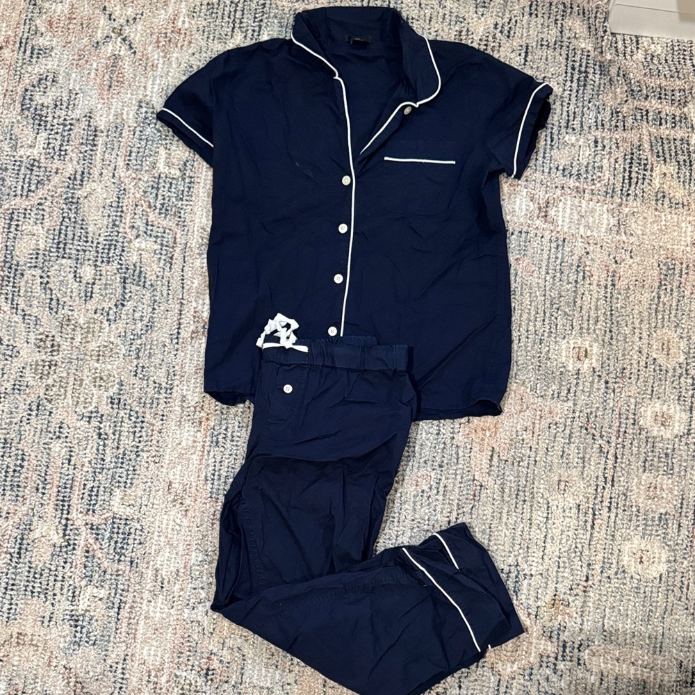 J. Crew Navy Pajama Set